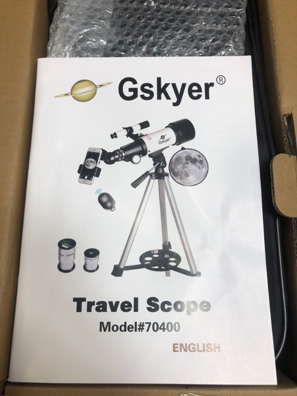 Photo 3 of Gskyer Telescope, 70mm Aperture 400mm AZ Mount Astronomical Refracting Telescope for Kids Beginners - Travel Telescope with Carry Bag, Phone Adapter and Wireless Remote