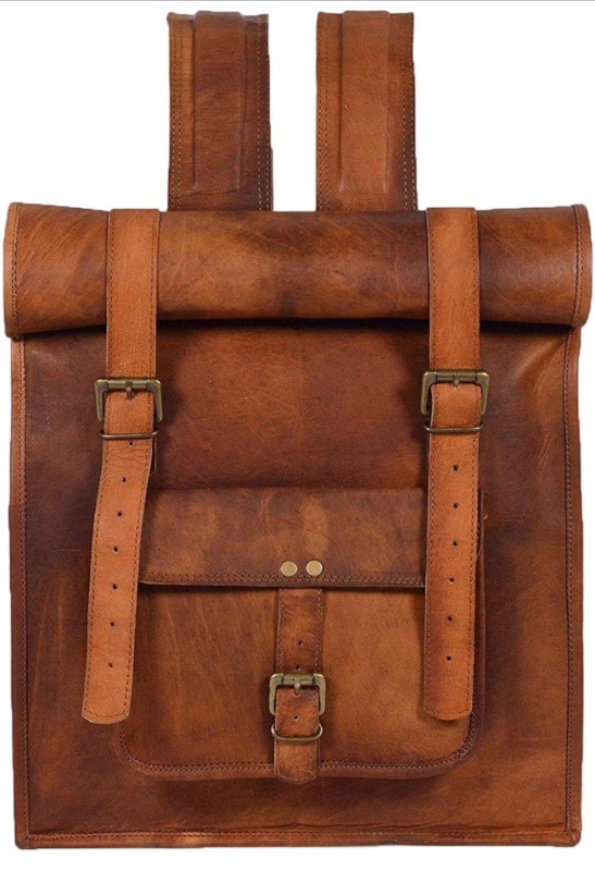 Photo 1 of 100% Pure Leather 15” Unisex Travel Brown Rucksack Backpack