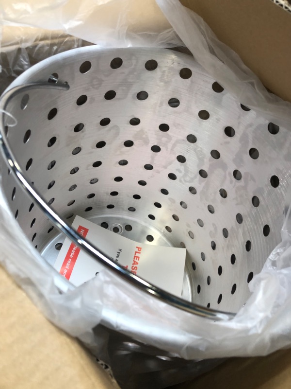 Photo 2 of ***DENTED SIDE*** 
CHARD AFB-30 Aluminum Frying Basket Pots, 30-Quart, Stainless Steel