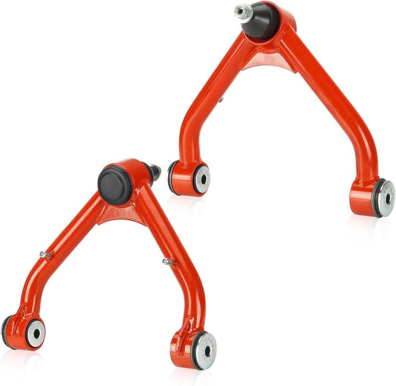 Photo 1 of 2-4" Lift Front Upper Control Arm Compatible with 2002-2006 Yukon Tahoe Suburban Silverado Sierra Avalanche 2003-2011 Express Savana 1500 2 PCS Red Tubular Suspension kit Adjustable Control Arm
