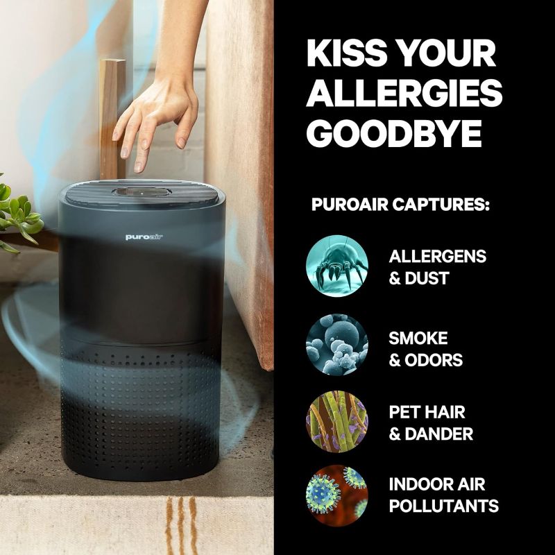 Photo 1 of PuroAir HEPA 14 Air Purifier for Home - Covers 1,115 Sq Ft - Air Purifier for Allergies - For Large Rooms - Filters Up To 99.99% of Pet Dander, Smoke, Allergens, Dust, Odors, Mold Spores