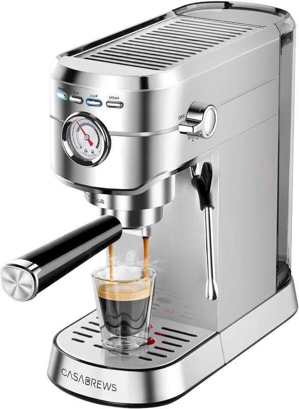 Photo 4 of CASABREWS Espresso Machine 20 Bar, Professional Espresso Maker with Milk Frother Steam Wand, Compact Coffee Machine with 34oz Removable Water Tank for Cappuccino, Latte, Gift for Dad or Mom