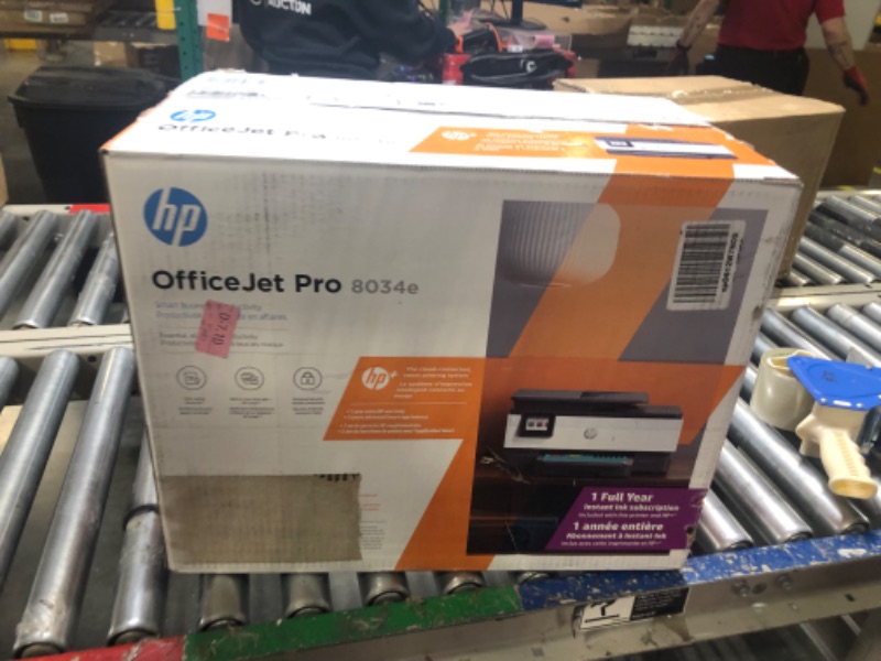 Photo 1 of HP OfficeJet Pro 8034e Wireless Color All-in-One Printer with 1 Full Year Instant Ink,White