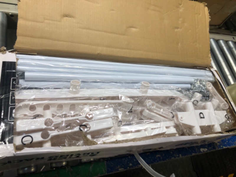 Photo 1 of Luxe Laundry Premium Clothes Drying Rack - 4-Tier Foldable Stainless Steel & Collapsible Drying Rack - Free Standing & Easy to Assemble Indoor Laundry Drying Rack for Garments and Clothing,White/White White/ White