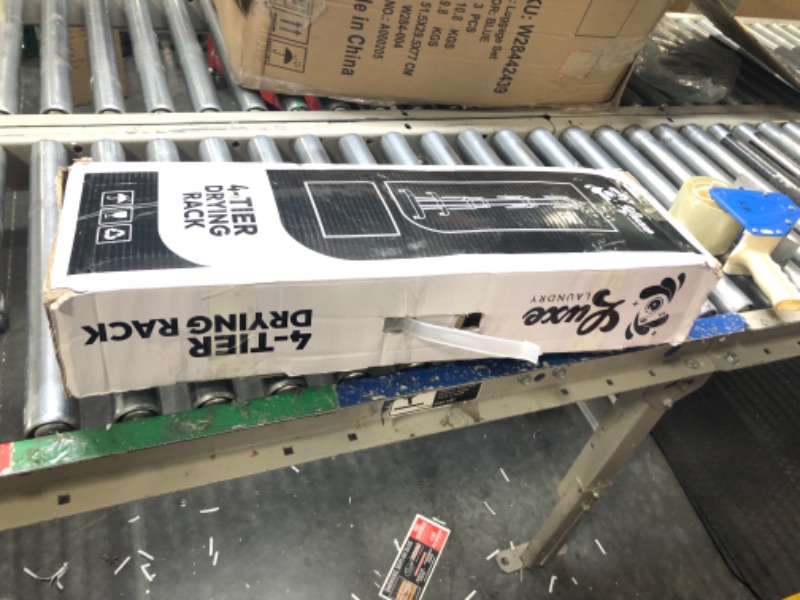 Photo 1 of Luxe Laundry Premium Clothes Drying Rack - 4-Tier Foldable Stainless Steel & Collapsible Drying Rack - Free Standing & Easy to Assemble Indoor Laundry Drying Rack for Garments and Clothing,White/White White/ White