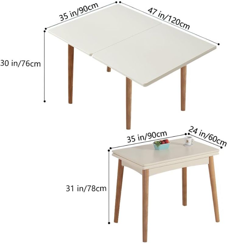 Photo 1 of  Multifunctional Wooden Dining Table with Thai Oak Legs, Modern Space Saving  HALF TABLE 