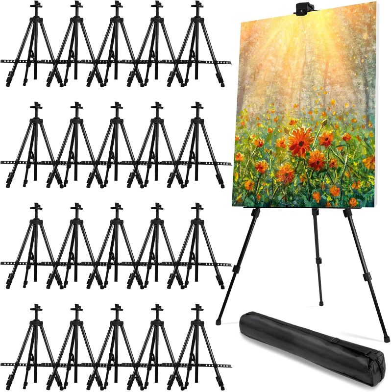 Photo 1 of 10 Pack Artist Easel Stands Adjustable Painting Art Easels Canvases Height from 20 to 66 Inches Tripod Portable Artist Easels with Bag for Tabletop Floor Canvas Photos Signs Displaying, Metal Iron
