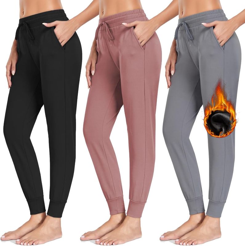Photo 1 of NEW YOUNG 3 Pack Fleece Lined Sweatpants for Women-Womens Joggers Pants with Pockets Workout Yoga Pants XL
