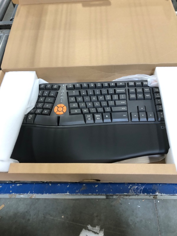 Photo 3 of DeLUX Wireless Ergonomic Keyboard, Ergo Split Keyboard with Palm Rest for Natural Typing, 2.4G and Bluetooth, Full Size and US Layout, Compatible with Windows and Mac OS (GM905-Graphite)