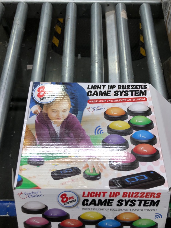 View 2 of Teacher's Choice 8 Player Wireless Light Up Game Buzzer System | Displays The Winning Player | Loud, Unique Sounds Great for Trivia Games, Family Feud, Jeopardy, Competition, Spelling Bees