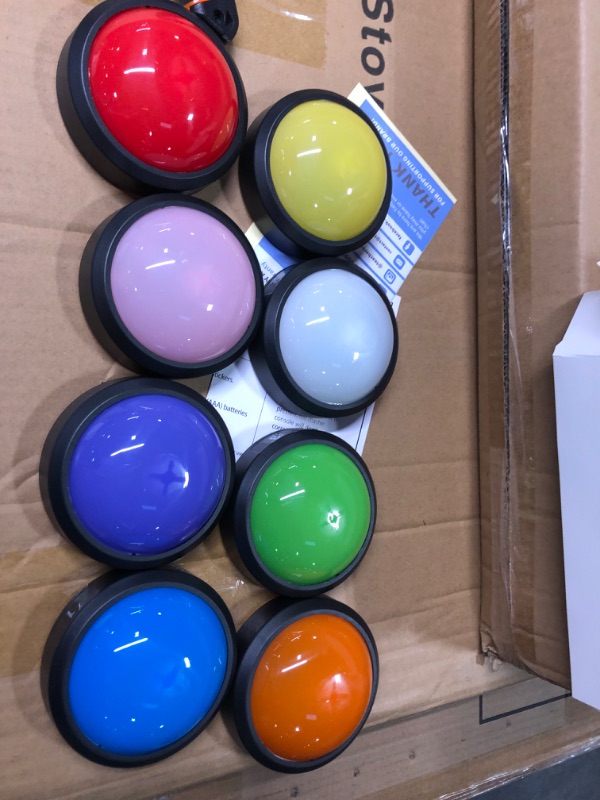 View 3 of Teacher's Choice 8 Player Wireless Light Up Game Buzzer System | Displays The Winning Player | Loud, Unique Sounds Great for Trivia Games, Family Feud, Jeopardy, Competition, Spelling Bees