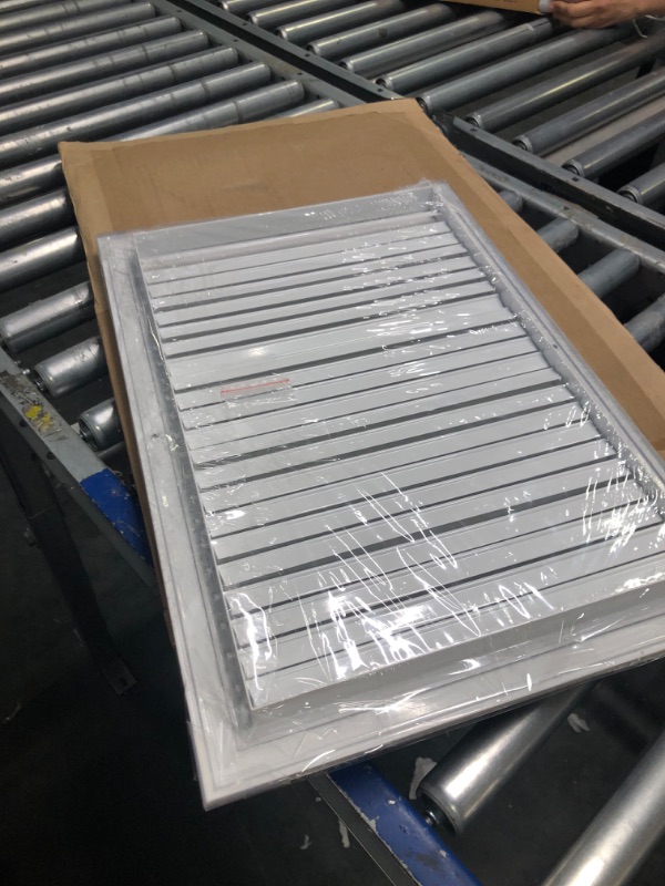 Photo 3 of 12"w X 18"h Aluminum Adjustable Return/Supply HVAC Air Grille - Full Control Horizontal Airflow Direction - Vent Duct Cover - Single Deflection [Outer Dimensions: 13.85"w X 19.85"h] 12 x 18