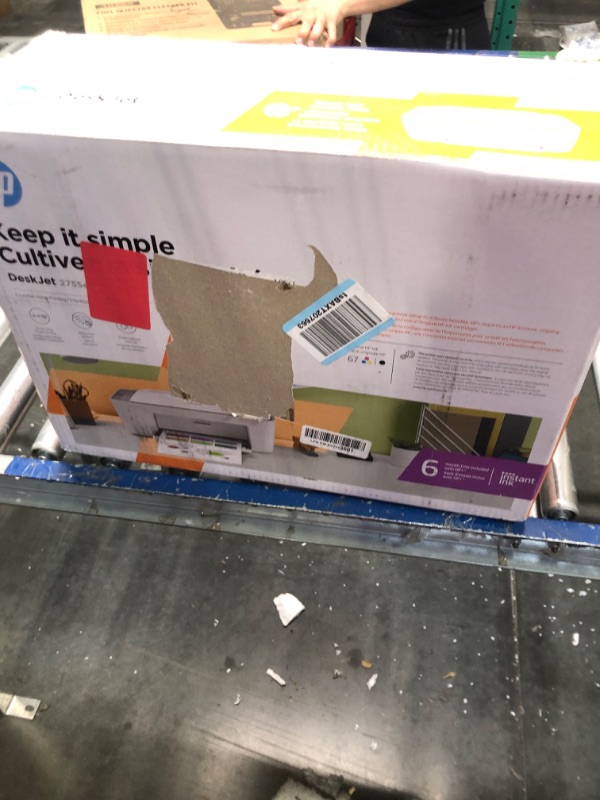 Photo 1 of HP DeskJet 2755e Wireless Color All-in-One Printer with bonus 6 months Instant Ink (26K67A)
