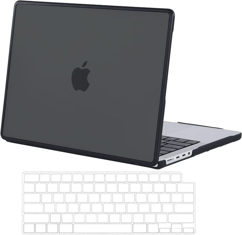 Photo 1 of BlueSwan for MacBook Pro 16 inch Case 2024-2021 Model M3 A2991 A2780 A2485 M2 M1 Pro/Max with Touch ID, Anti-Cracking and Anti-Fingerprint Hard Shell Case with Keyboard Cover, Frosted Black

