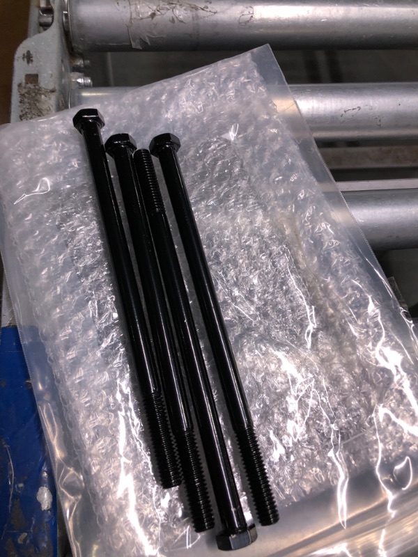 Photo 3 of 3/8-16 x 7“ Hex Head Bolts, Partially Threaded, Stainless Steel 304(18-8) Bolt, Black Oxide Finish, Quantity 4 4 3/8-16 x 7"