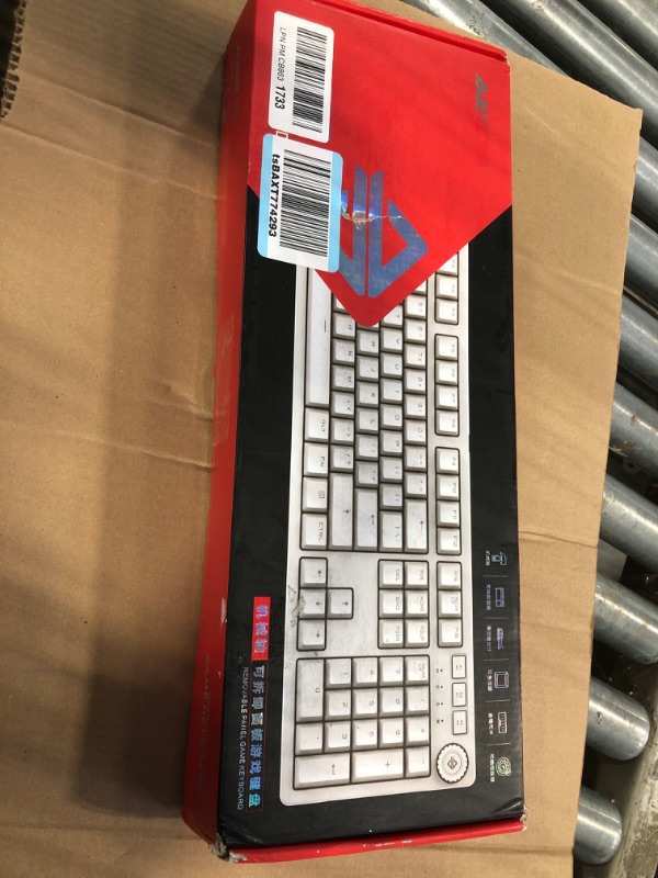 Photo 1 of AK515 Wired Mechanical Gaming Keyboard – Red Switches - PBT Keycaps – Blue-White Matching – White Backlit - Magnetic Suction Panel - Multimedia Keys Roller – for Windows Computer Office Gaming PC Blue-White Red Switch