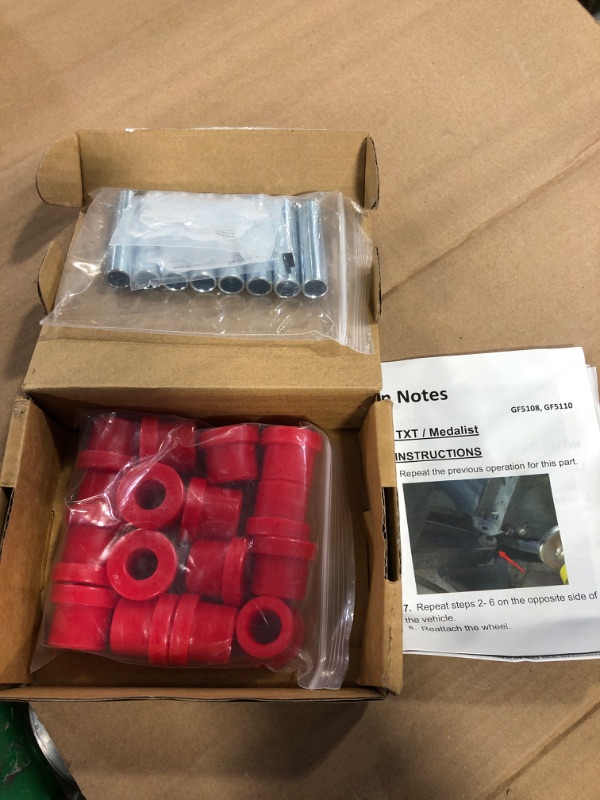 Photo 3 of Club Car DS Front & Rear Leaf Spring Bushing Kit, Golf Cart Leaf Spring Polyurethane Bushing and Sleeves for 1981-Up DS, Upgraded Red GolfCart Suspension Shackle Parts OE Replaces 1012303 1015583