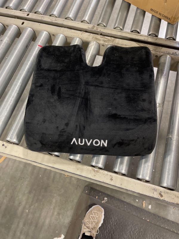 Photo 2 of AUVON Wheelchair Seat Cushions (18"x16"x3") for Sciatica, Back, Coccyx, Pressure Sore and Ulcer Pain Relief, Memory Foam Pressure Relief Cushion with Removable Strap, Breathable & Waterproof Fabric Black