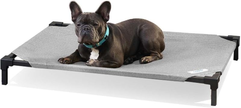 Photo 1 of Coolaroo Cooling Elevated Dog Bed PRO Medium, Fits in 42in Crate, Easy Assembly Frame, Steel Grey
