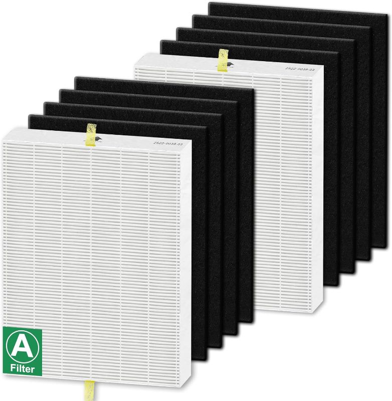 Photo 1 of 115115 Replacement Filters A for Winix PlasmaWave Air Purifier C535, 5300-2, 6300-2, 5300, 6300, AM90, P300, 2 True HEPA Size 21 Filter + 8 Activated Carbon Pre-Filters