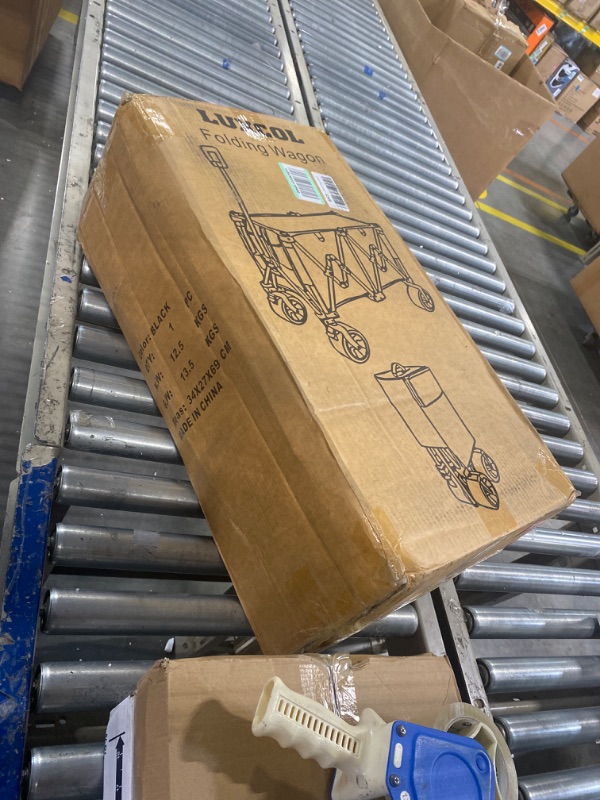 Photo 1 of Collapsible Folding Wagon, Outdoor Utility Wagon, Wagon Cart Heavy Duty Foldable with 360° Rotation Wheels, Utility Grocery Wagon for Camping Shopping Sports(Black)