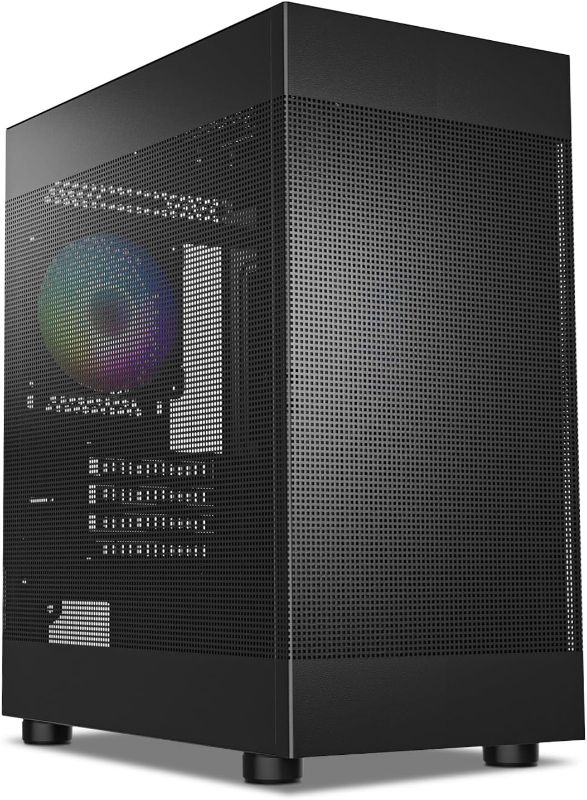Photo 1 of *FOR PARTS ONLY* DARKROCK MH200 Black PC Computer Case for Office&Gaming Compact Mid-Tower Micro ATX Mini ITX High-Airflow Mesh Front & Side Panel Top 240mm Radiator Support Type-C Ready, ARGB 120mm Fan Pre-Installed
