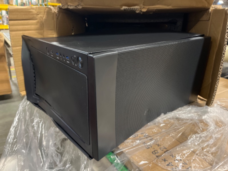 Photo 1 of *FOR PARTS ONLY* DARKROCK MH200 Black PC Computer Case for Office&Gaming Compact Mid-Tower Micro ATX Mini ITX High-Airflow Mesh Front & Side Panel Top 240mm Radiator Support Type-C Ready, ARGB 120mm Fan Pre-Installed
