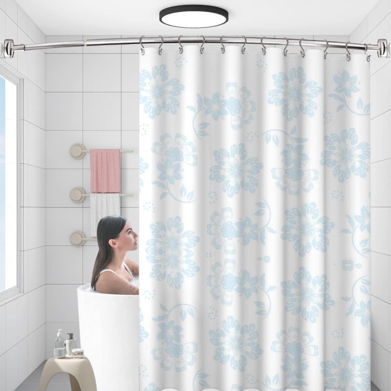 Photo 1 of brushed nickel curved shower rod