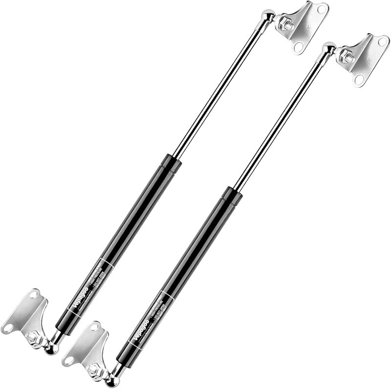 Photo 1 of 20 inch 200 LB Gas Prop Struts Shocks with L Mounting Brackets, 20" 889 N Lift-Support Gas Spring for Heavy-Duty Floor Hatch Trap Door Murphy Bed (Suitable Lid Weight: 185 - 220lbs), 2Pcs Set 200LB