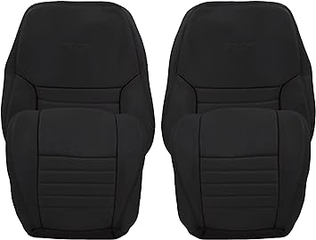 Photo 1 of 1999 2000 2001 2002 2003 2004 Compatible with Ford Mustang Replacement GT Convertible Synthetic Leather Seat Covers, Fits Both Driver and Passenger (Dark Charcoal Black, Front 2 Bottom & 2 Top)