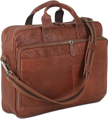 Photo 1 of KomalC 16 Inch Leather briefcases Laptop Messenger Bags for Men and Women Best Office Satchel Bag