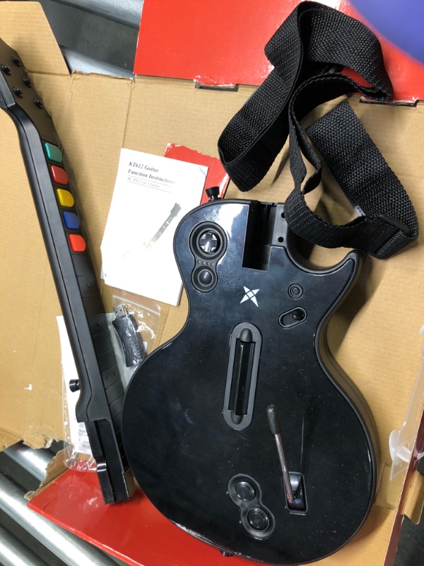 Photo 1 of DOYO Guitar Hero Controller for PC and PS3, Wireless Guitar for Guitar Hero 3/4/5 and Rock Band 1/2 Games, Guitar Hero Guitar with strap (5 Keys/Black)