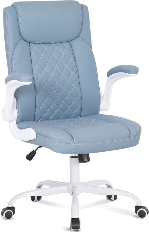 Photo 1 of Office Chair, Executive Desk Chair, Comfortable Executive Chair, Executive Office Chair with Flip Up Armrest, Big and Tall Office Chair with Adjust Height, PU Leather Office Chair