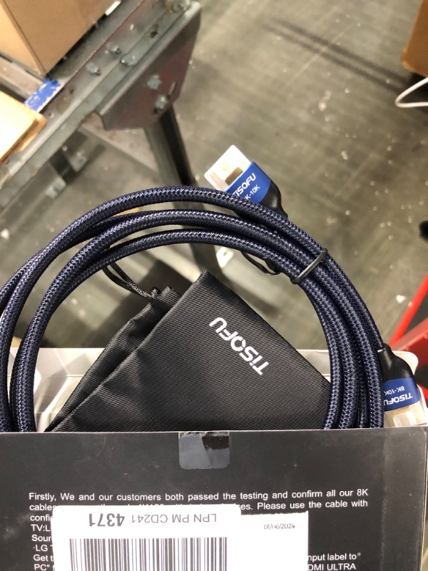 Photo 2 of TISOFU [Ultra Certified] 8K HDMI Cable 6FT: HDMI 2.1 Cables 48Gbps High Speed Premium Braided Cord 8K@60Hz 4K@120Hz 4K@144Hz HDCP 2.2&2.3 CL3 ARC eARC Dolby - HD/HDR/HDTV/PS5/PS4/Xbox Blue 6ft