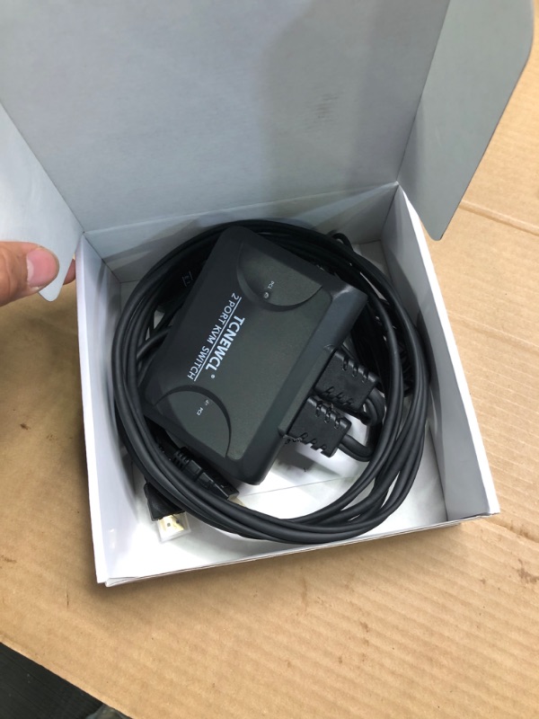 Photo 1 of 4K 2-Ports HDMI KVM Switch, for 2 Computers Share 1 HD Monitor and 2 USB Devices Keyboard Mouse, Supports 4K@30Hz, Included 2 HDMI Cables and Wire Desktop Controller Dark Black