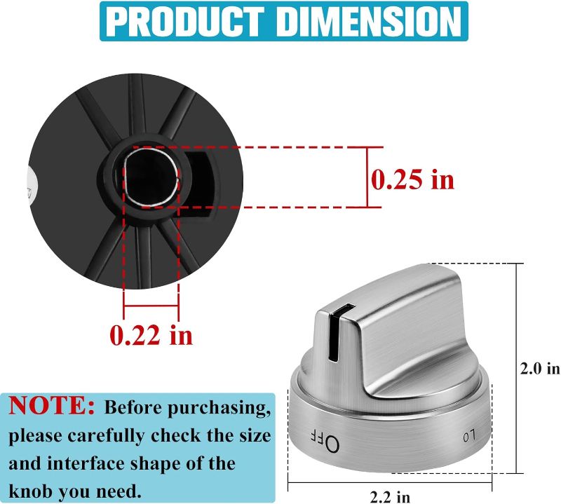 Photo 1 of WB03X24818 Stove Knobs Replacements Stainless Steel Colored Compatible with GE Gas Range Oven Stove Knobs Replace 4363588 AP5989029...