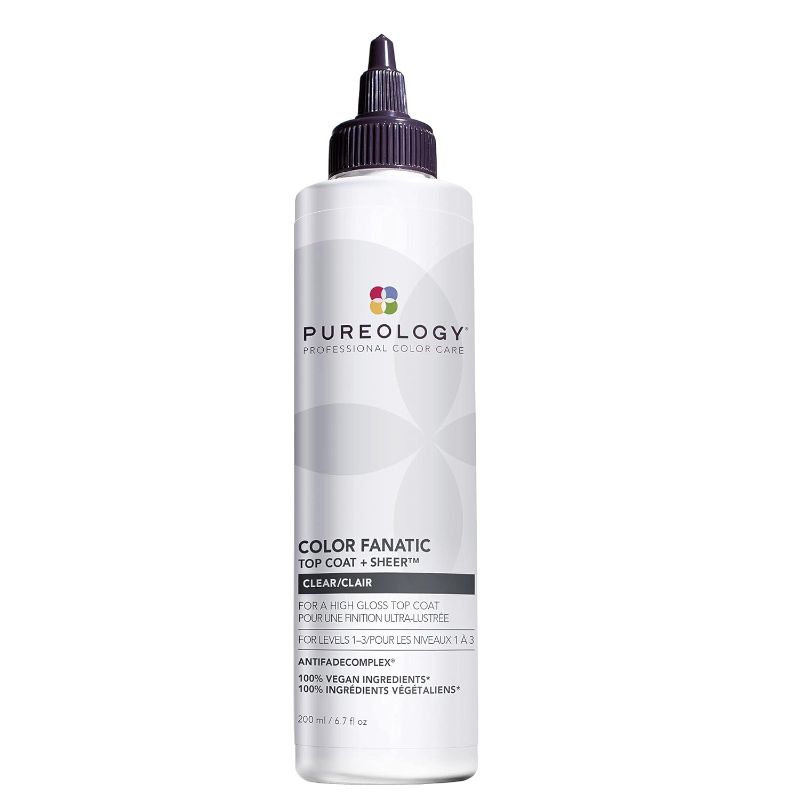 Photo 1 of Pureology Color Fanatic Top Coat + Sheer Clear Hair Toner | Hair Gloss Treatment | Clear Hair Glaze for Brunette & Black Hair