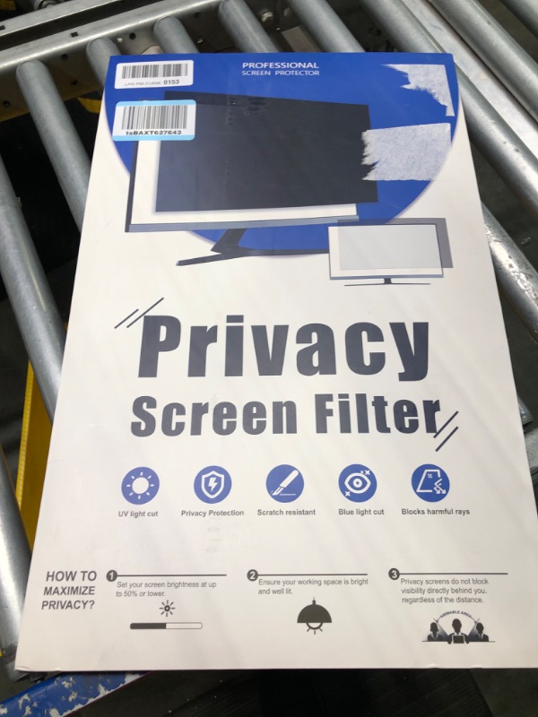 Photo 2 of [2 Pack] 24 Inch Computer Privacy Screen for 16:9 Aspect Ratio Widescreen Monitor, Eye Protection Anti Glare Blue Light Computer Monitor Privacy Filter, Removable Anti-Scratch 24in Protector Film [2 Pack] 24'' Privacy Screen (16:9)