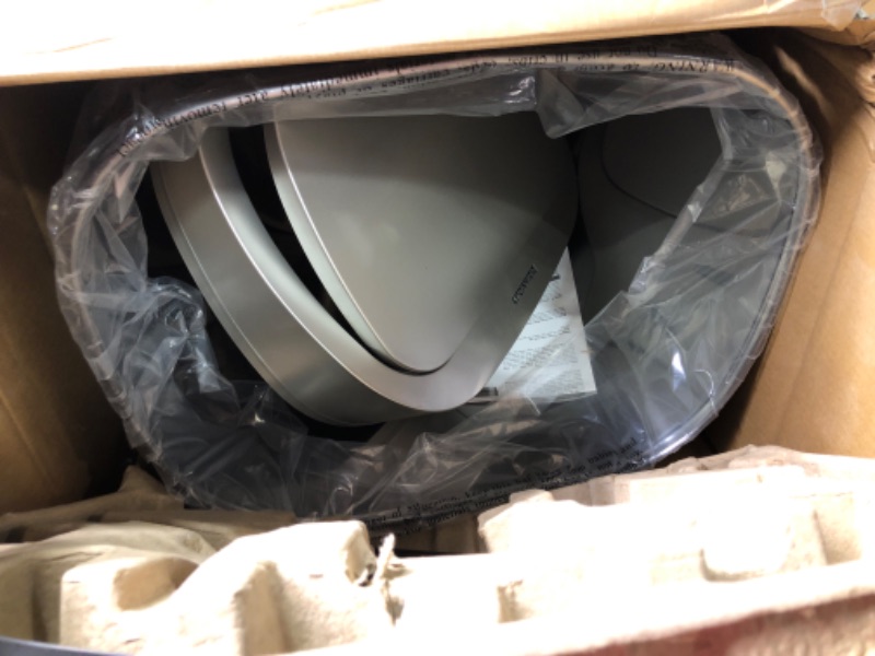 Photo 1 of ***NOT FUNCTIONAL***SELLING AS PARTS****
 DZT-80-35 Automatic Touchless Infrared Motion Sensor Trash Can, 21 Gal 80L, Heavy Duty Stainless Steel Base (Oval, Silver/Brush Lid) Trashcan, SS