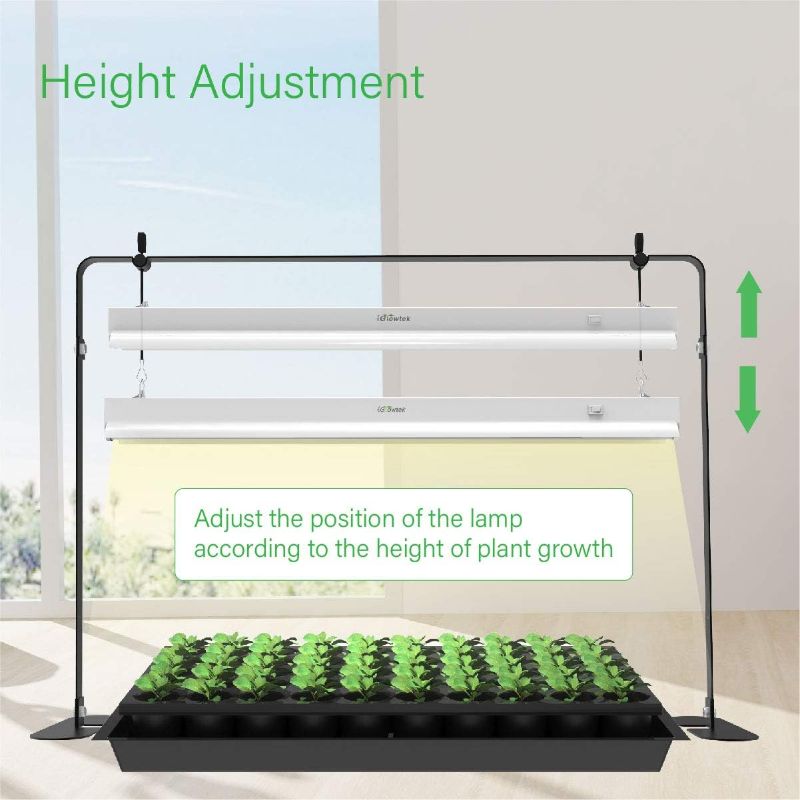 Photo 1 of 2ft Grow Light for Seed Starting,LED Grow Lamp for Indoor Plants,Seedling Grow Light with Stand,Seed Starter Light Kit with Natural White Spectrum,Height Adjustable,Iron Frame,ON-Off Switch