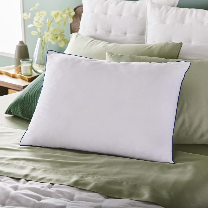 Photo 1 of 2-in-1 Memory Foam Pillow and Alternative Down Fiber Fill, Standard Size, Side, Stomach, and Back Sleepers, Soft-to-Medium Support