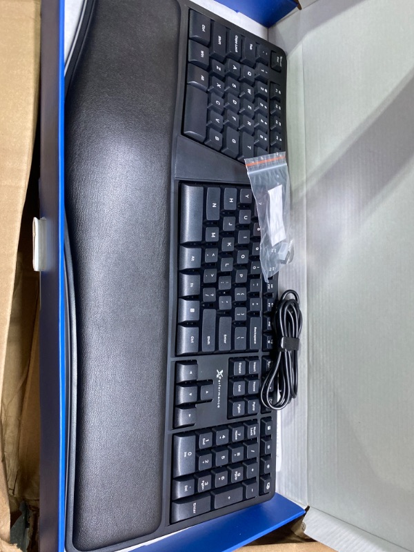 Photo 3 of X9 Wireless Ergonomic Keyboard with Wrist Rest - Type Naturally and Comfortably Longer - 2.4G Quiet Full Size Ergonomic Keyboard Wireless - 110 Key Split Ergo Keyboard for PC Windows