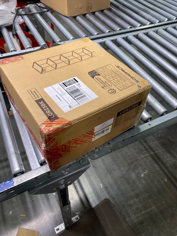 Photo 2 of SONGMICS Bathroom Shelf, Storage Rack for Small Space, Total Load Capacity 220 lb, 11.8 x 11.8 x 48.6 Inches, with 5 PP Sheets, Removable Hooks, Extendable Design, Black and Translucent ULGR23BK Black + Translucent