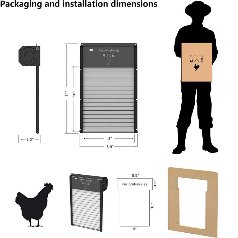 Photo 1 of Automatic Chicken Coop Door with Timer, Light Sensor, Solar Powered Coop Door Opener, Full Aluminum Solar Chicken Coops Automatic Door Closer Roller Shutter Predator Resistant Auto