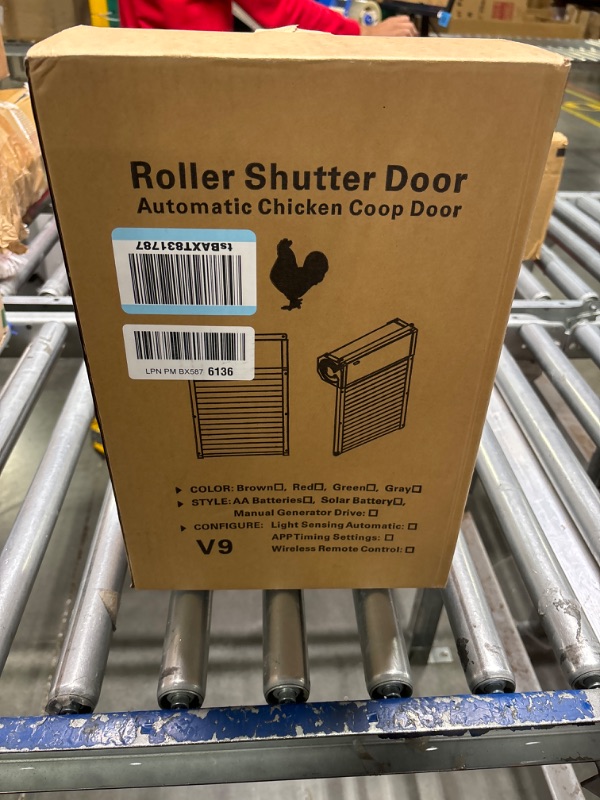 Photo 4 of Automatic Chicken Coop Door with Timer, Light Sensor, Solar Powered Coop Door Opener, Full Aluminum Solar Chicken Coops Automatic Door Closer Roller Shutter Predator Resistant Auto