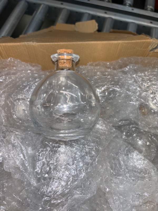 Photo 1 of 36 Pcs 6 oz Plastic Potion Bottles with Corks, Sand Art Bottles Spherical Clear Potion Bottles with Lid Cocktail Ornament Balls Kits for Kids Summer Beach DIY Party Gift Crafts Decoration