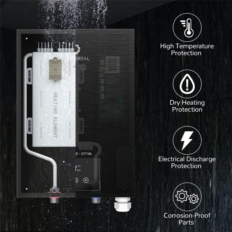 Photo 3 of 
Tankless Water Heater 14kW, 240Volts - Endless On-Demand Hot Water - Self Modulates to Save Energy Use - Small Enough to Install Anywhere - for 1 Shower, Evening Tide series