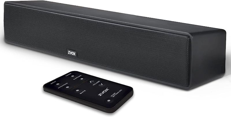 Photo 1 of ZVOX Dialogue Clarifying Sound Bar with Patented Hearing Technology - AccuVoice TV Sound Bar with Twelve Levels of Voice Boost - Home Theater Audio TV Speakers Soundbar - AV157 Black
*pugged in- won't turn on**