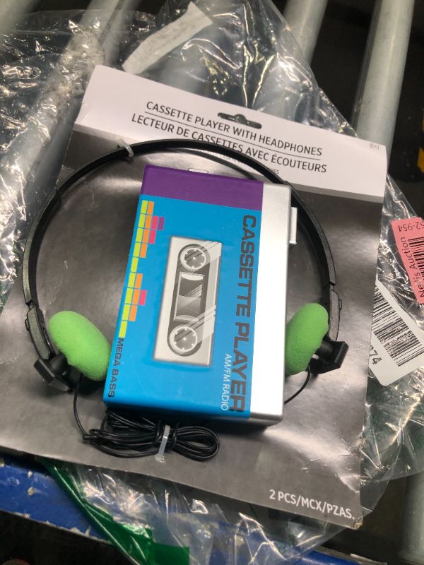 Photo 3 of Amscan Multicolor Portable Cassette Player & Headphones Set - (Pkg. Size 10" x 8.3") - 1 Set - Perfect for Music Enthusiasts On-The-Go