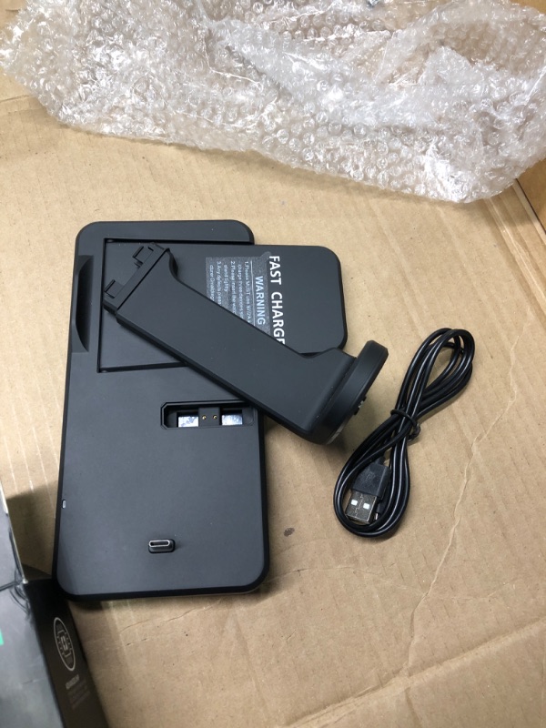 Photo 3 of Charger Stand Compatible with Garmin Instinct 2/D2 Air X10/Venu Sq/Forerunner 745/Vivoactive 4/3 Music/Fenix 7S/7/7x/5/6/6S/6X/Epix Gen 2 Watch Charger 3 in 1 Wireless Charger Station Type C